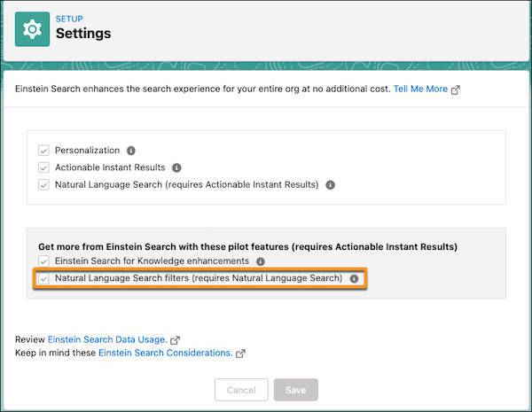 Natural Language Search Spring '22 Release