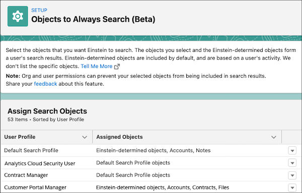 Objects to Always Search Spring '22 Release